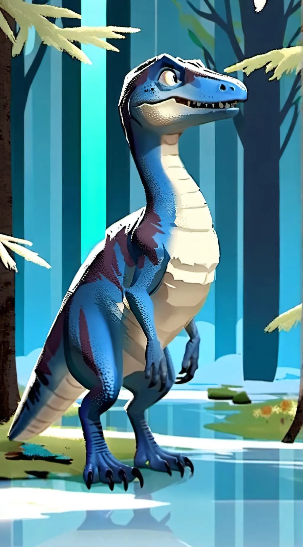 ai character: Blue background