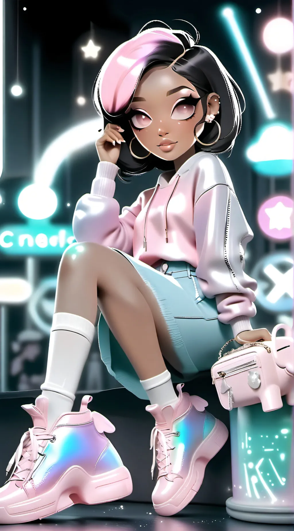 ai character: preppy girl background