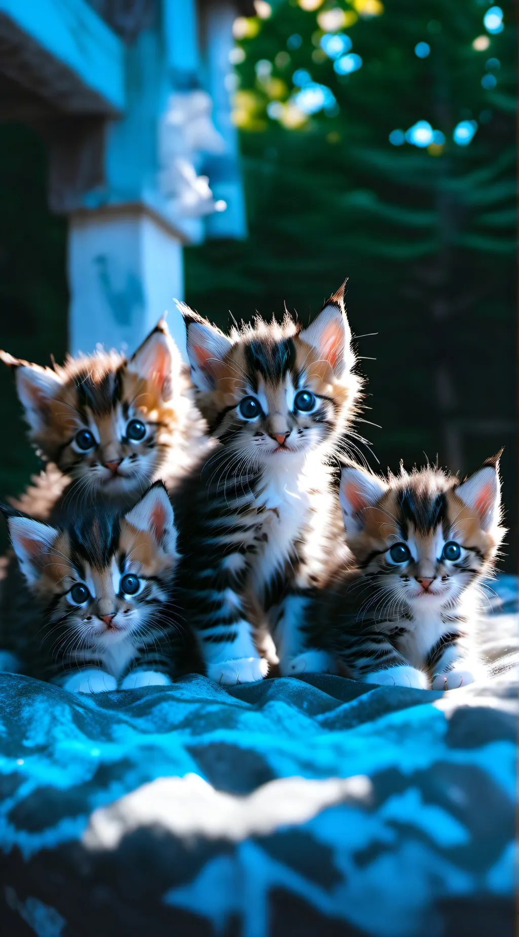 ai character: 4 Kittens background