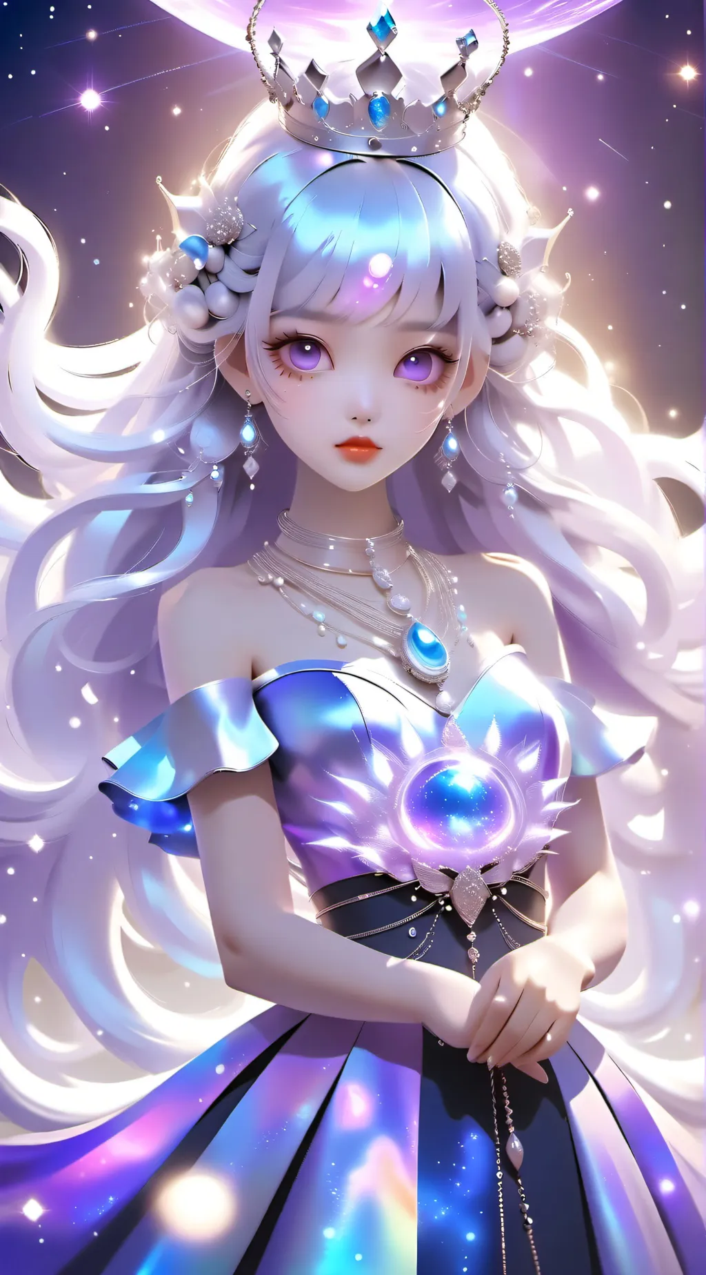 ai character: moonlight background