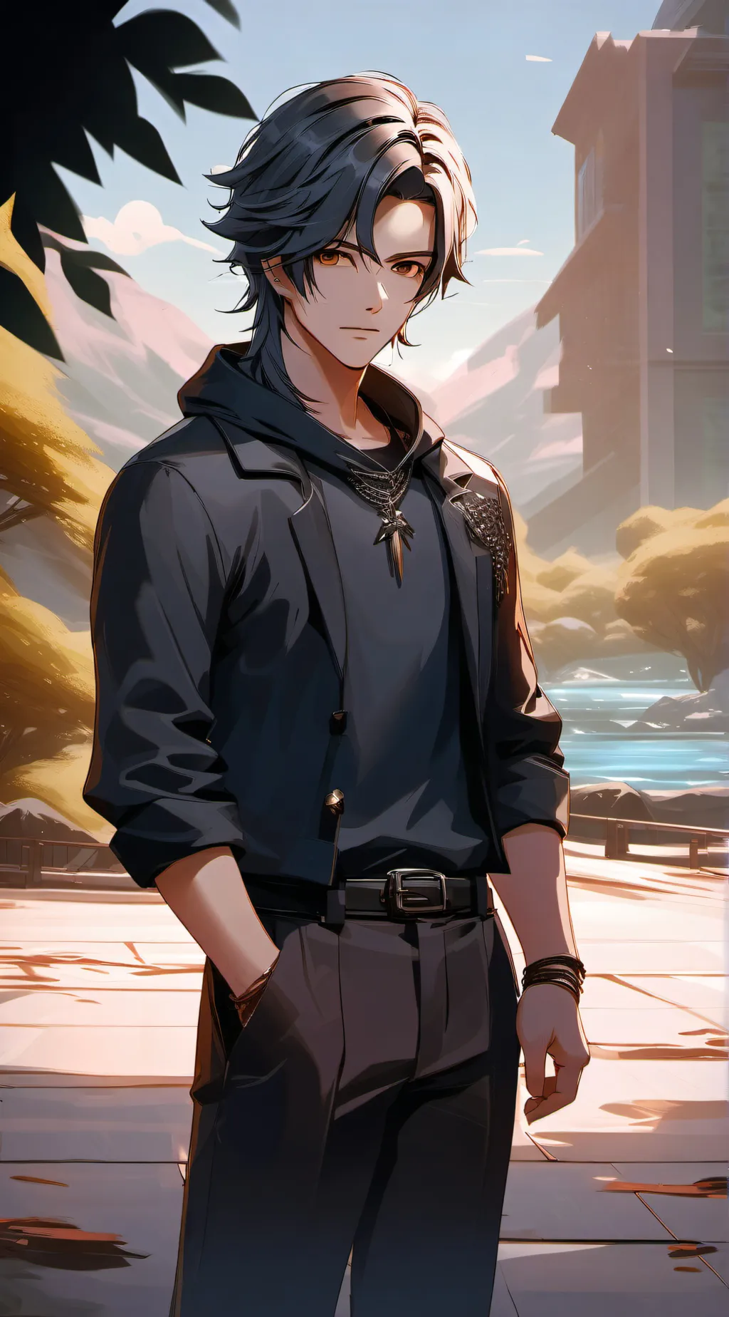 ai character: roasting badle background