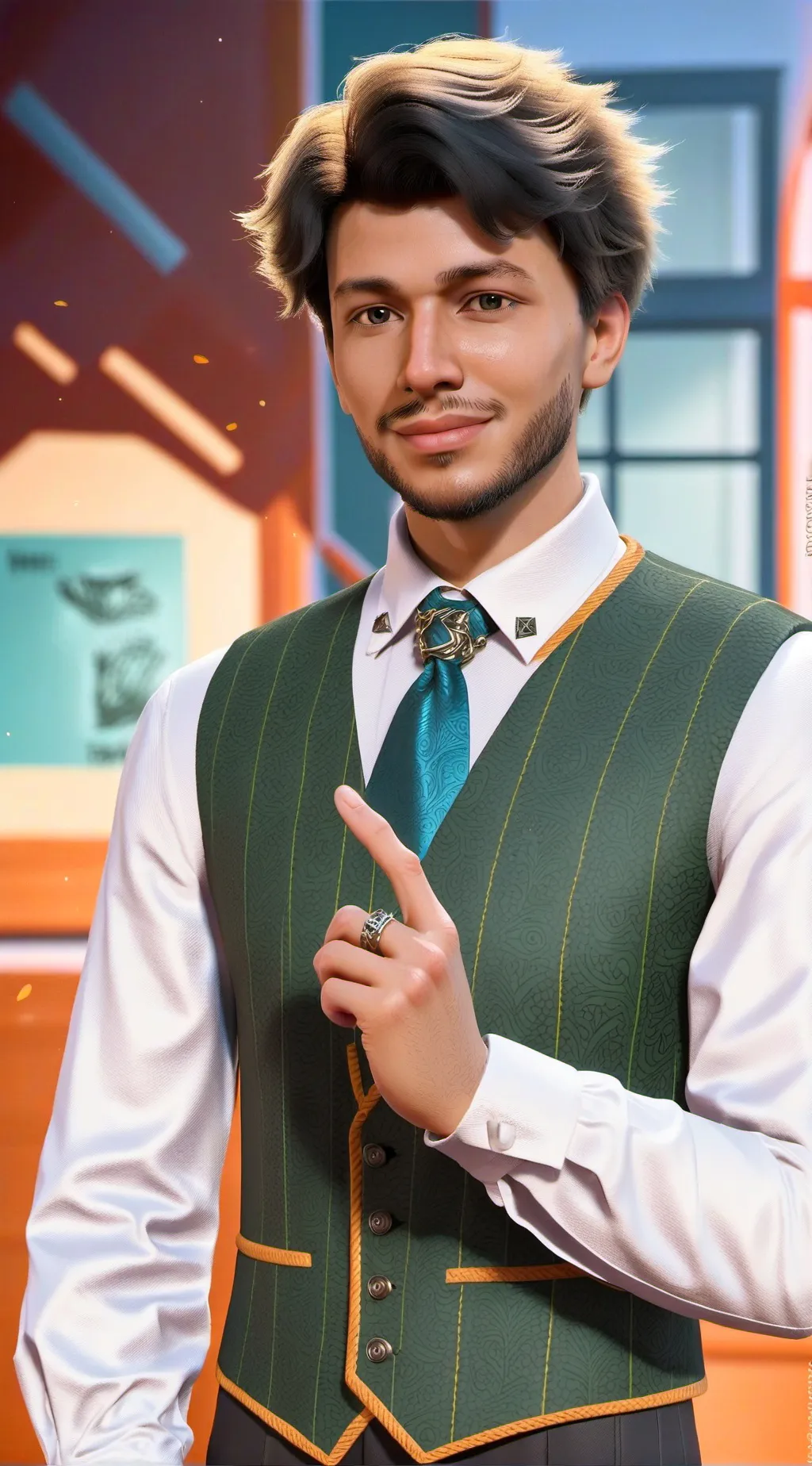 ai character: Kit brown  background