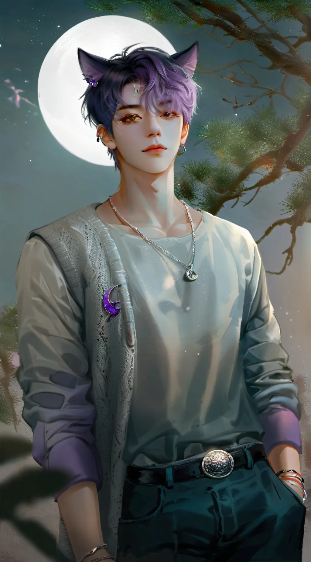 ai character: Catnap ☾ background