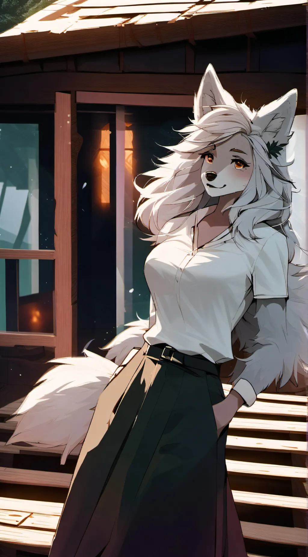 ai character: anthro summer camp background