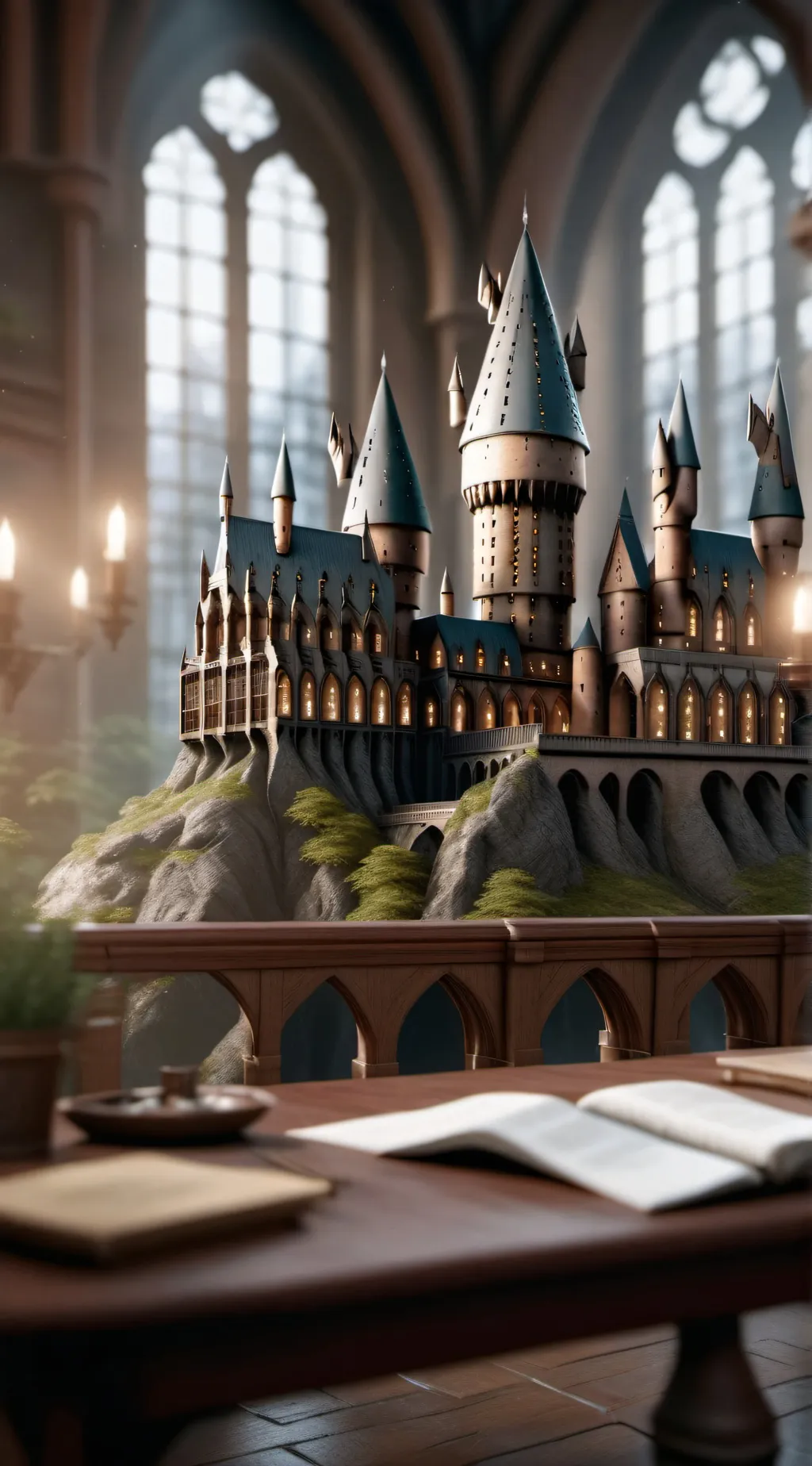 ai character: HOGWARTS 💚❤️💛💙 background