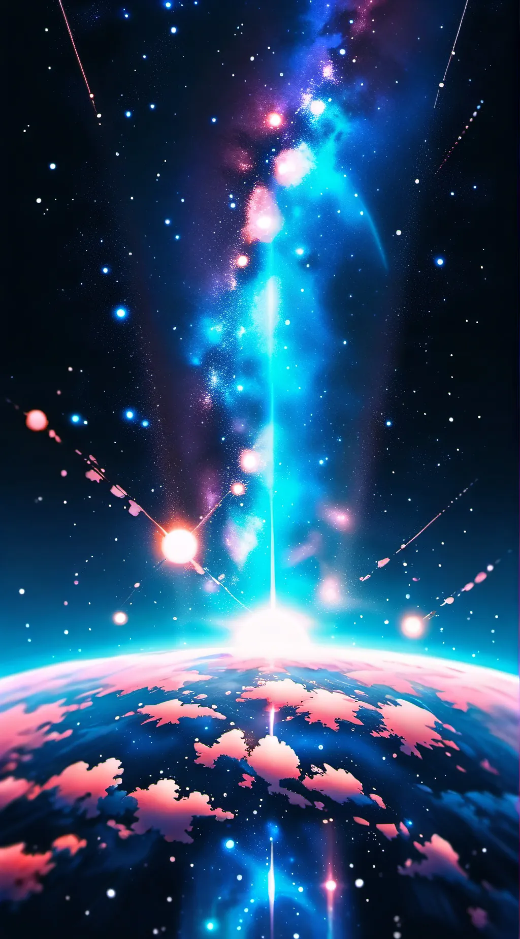 ai character: galaxia background