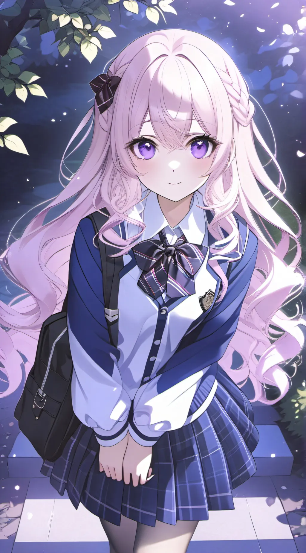 ai character: Violet background