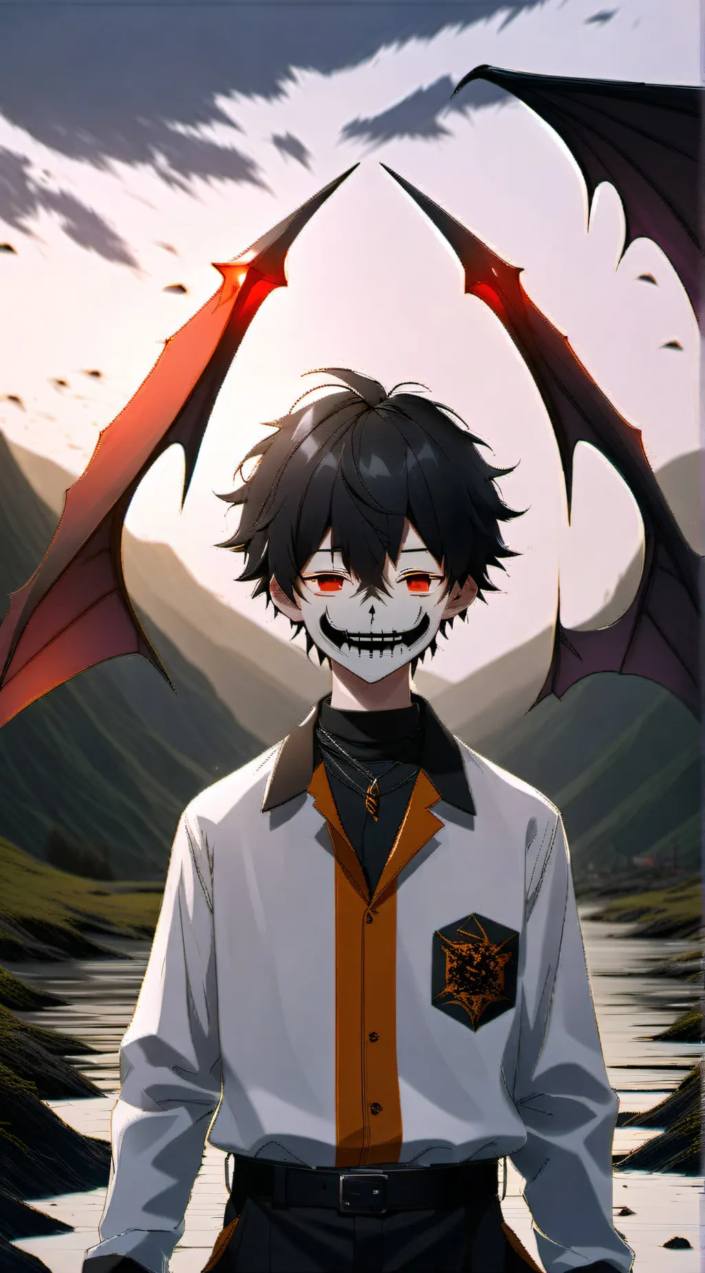 ai character: Demon boy background