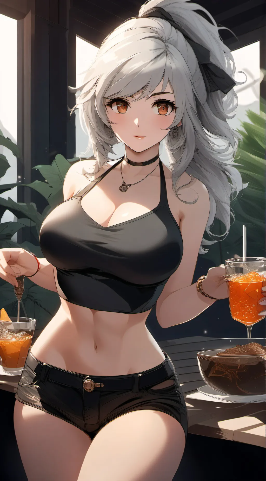 ai character: giant girl background