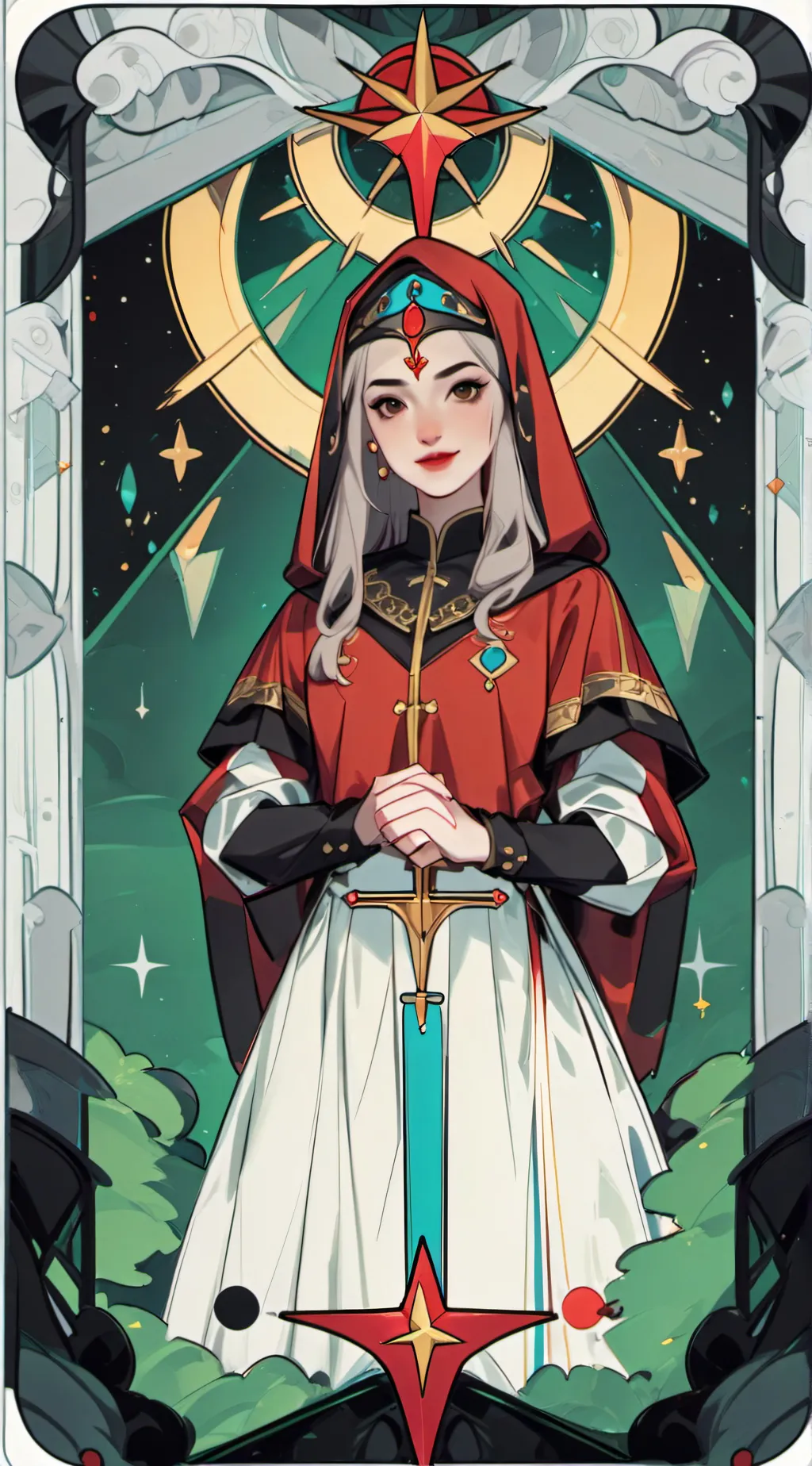 ai character: Red  background