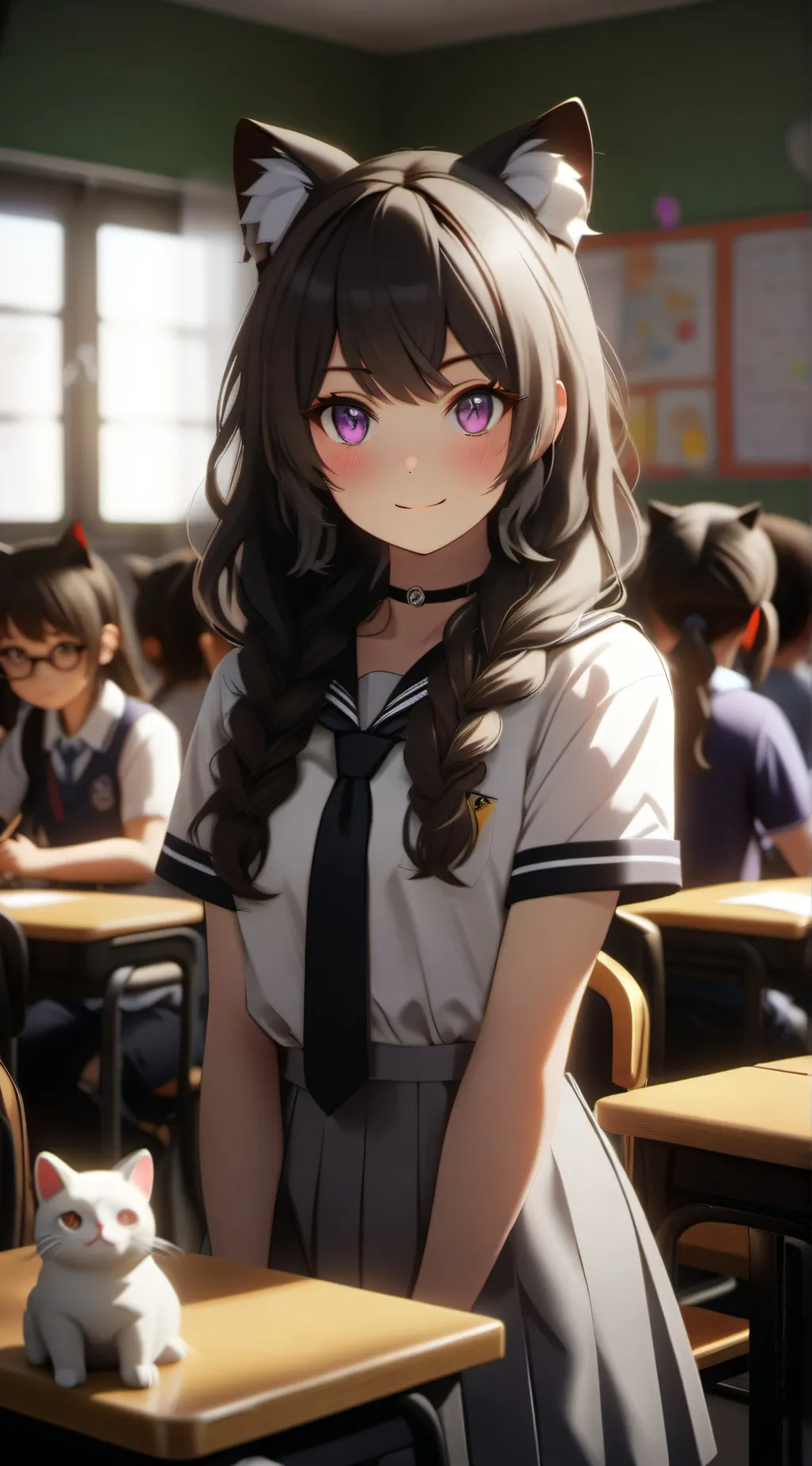 ai character: CG ONLY School background