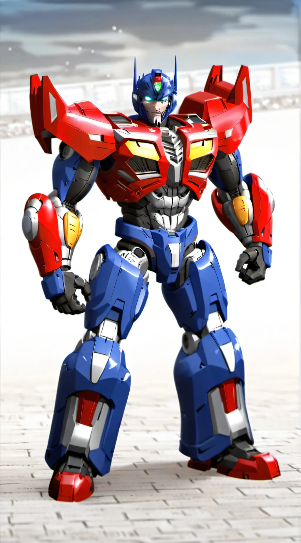 ai character: Optimus prime  background