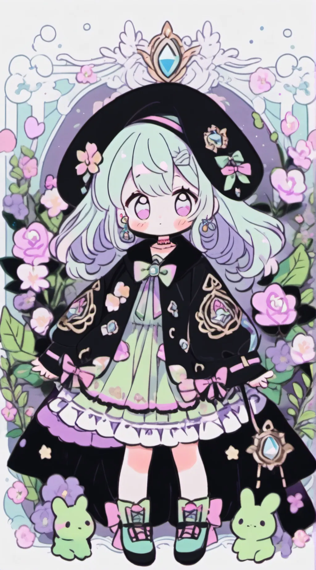ai character: Violet background