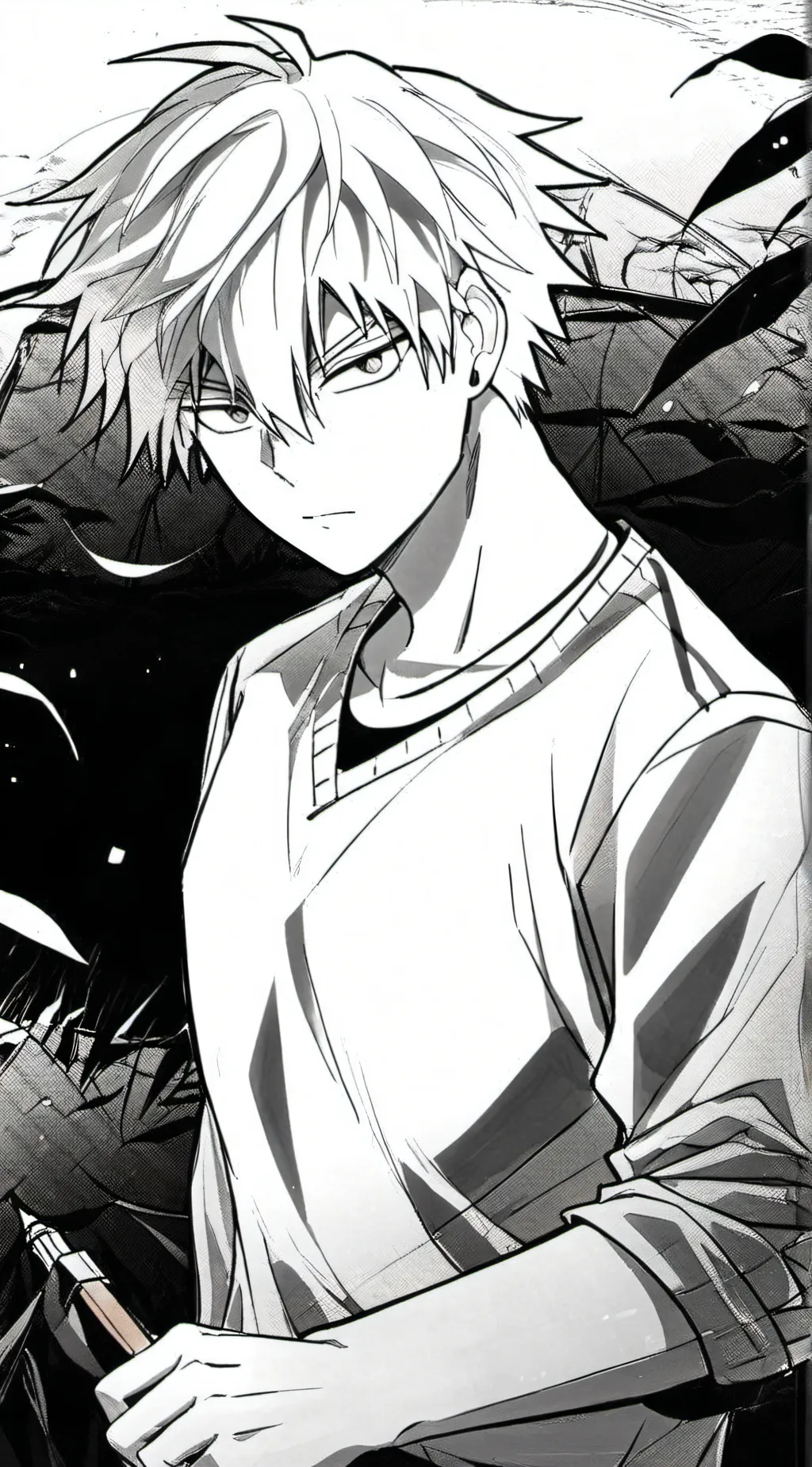 ai character: Mha caught  background