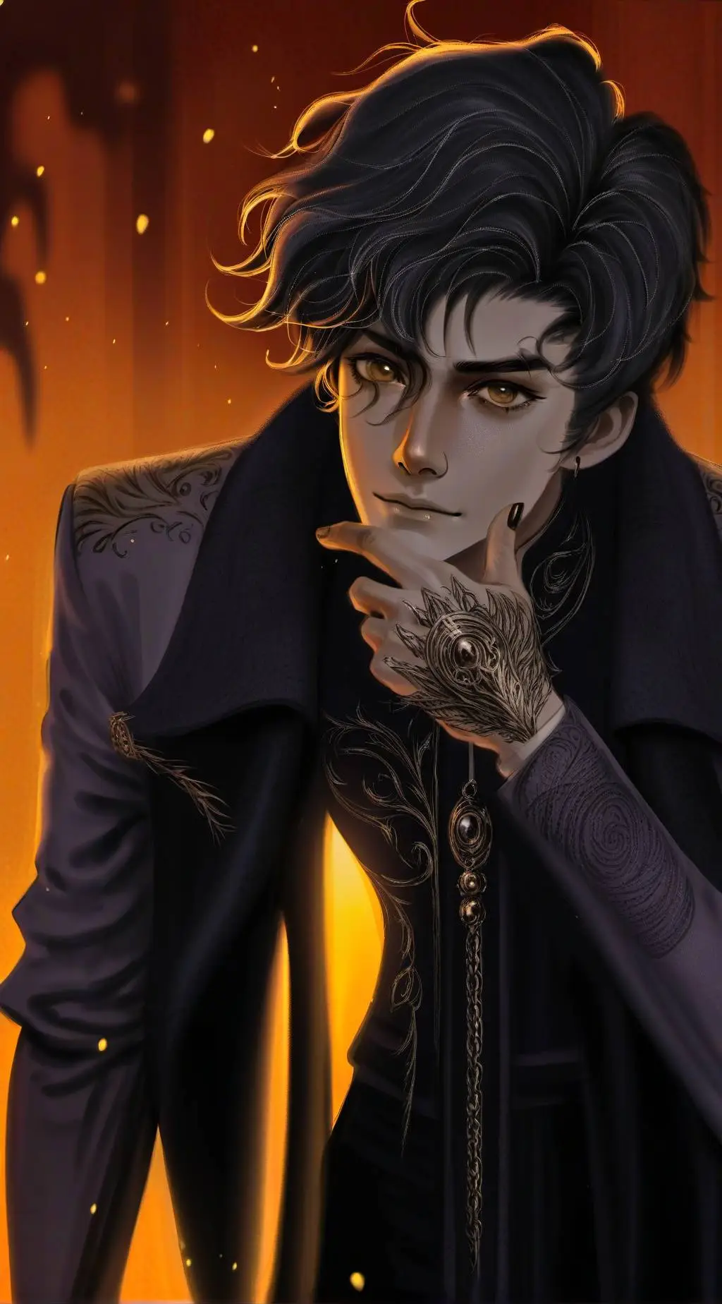 ai character: Solanglo🖤💛 background