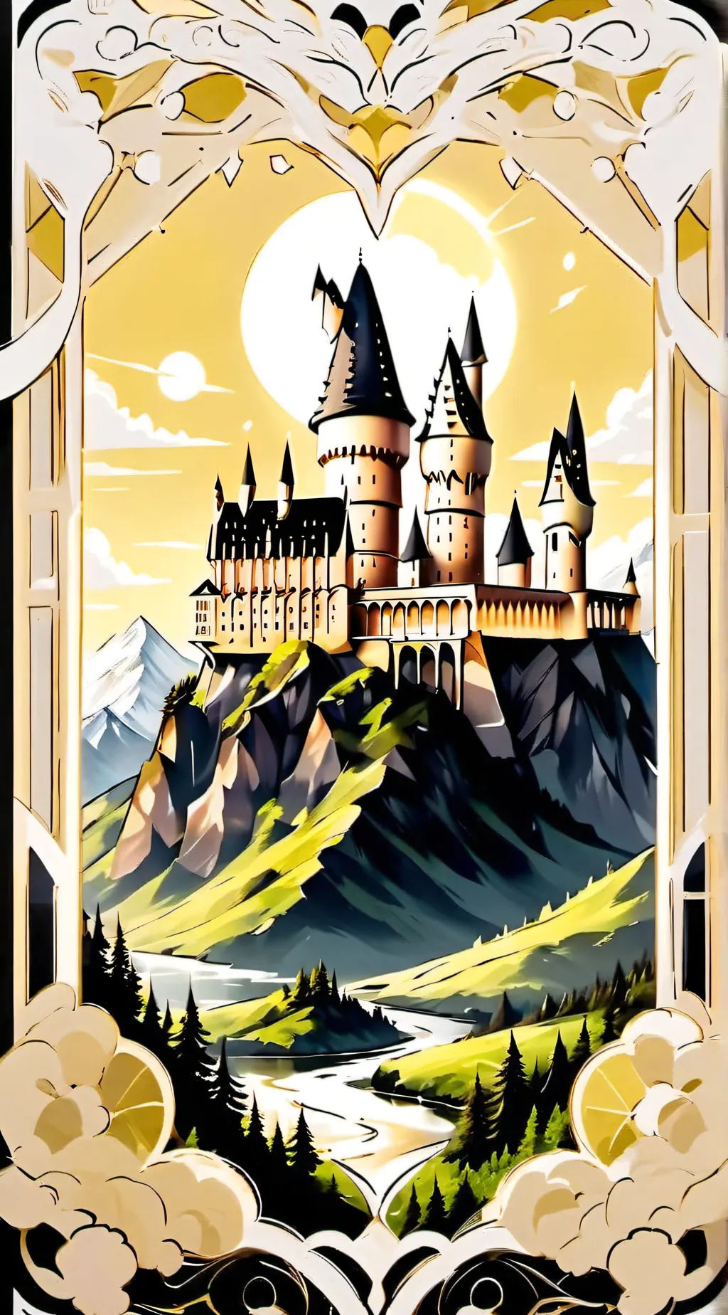 ai character: hogwarts road trip background