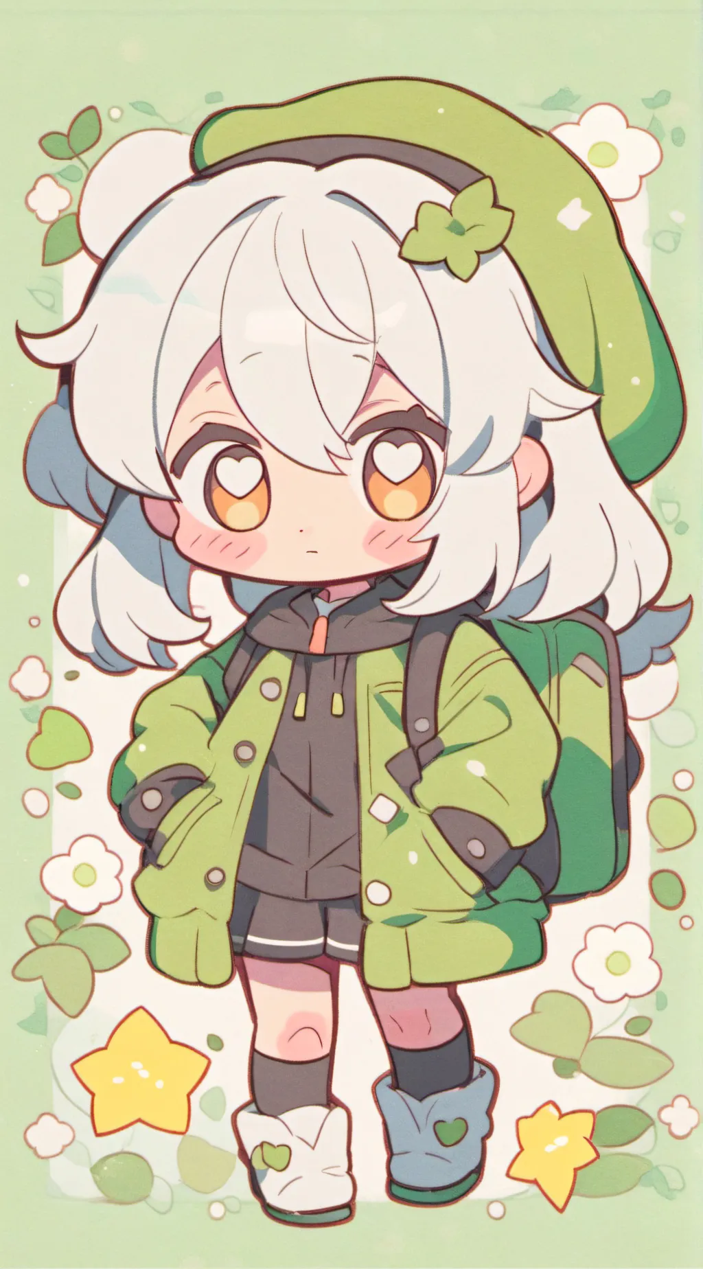 ai character: greenberry background