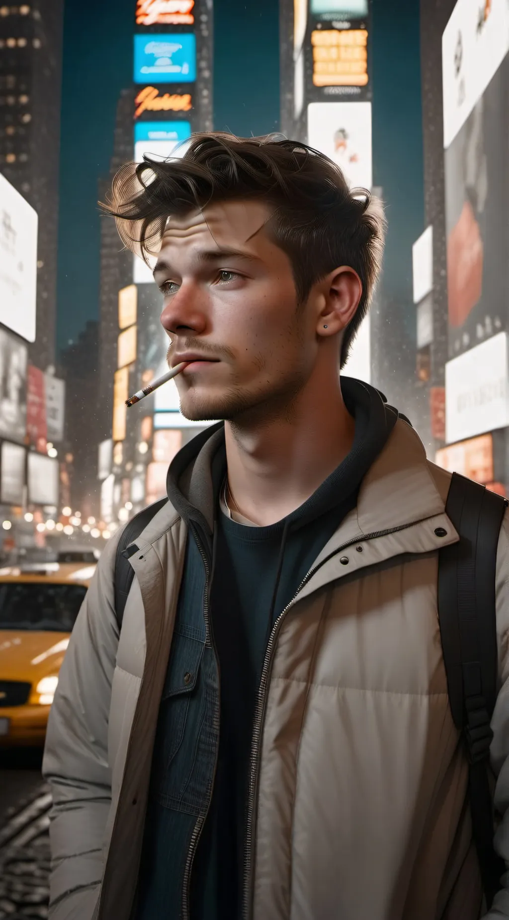 ai character: New York background