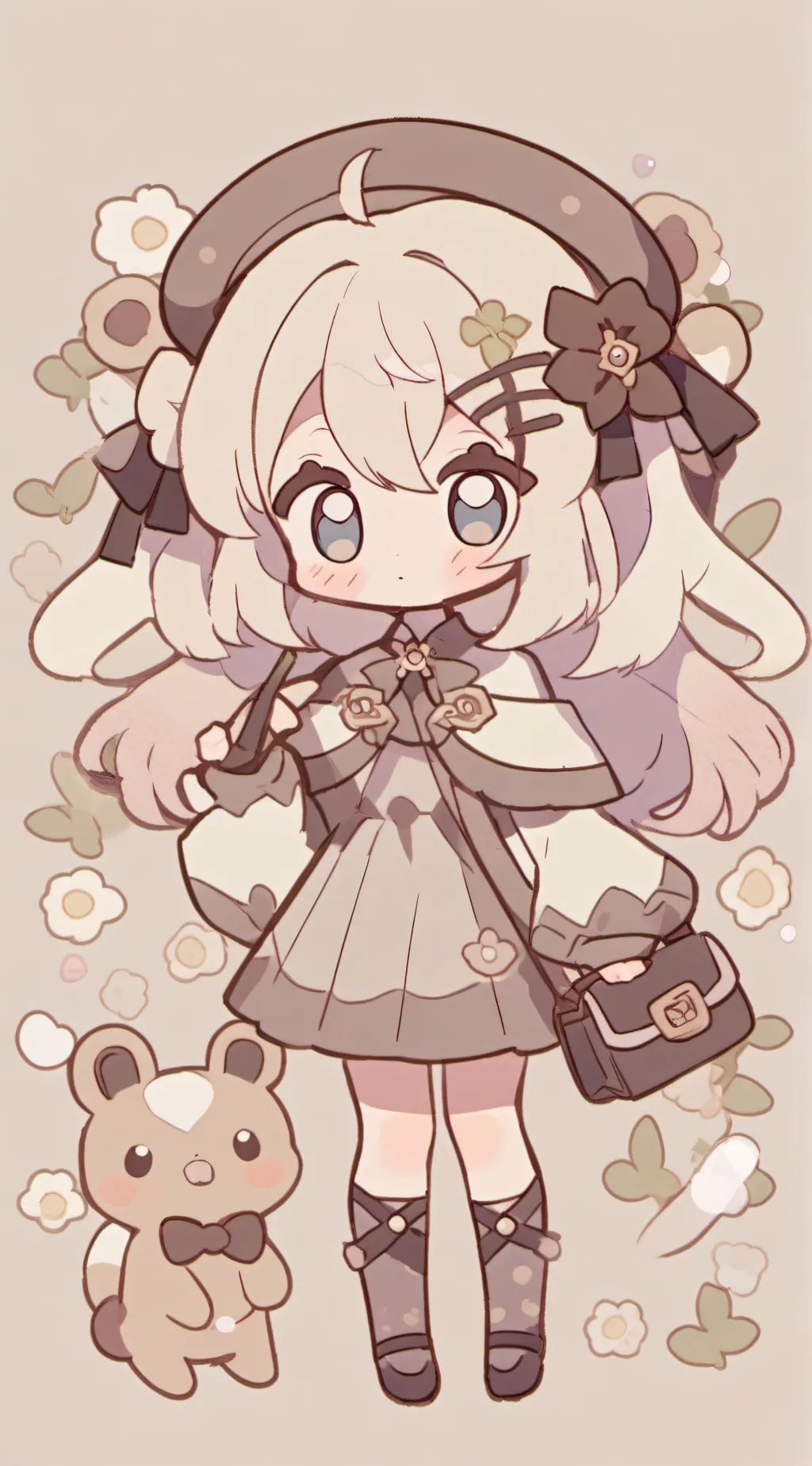 ai character: bear cet background