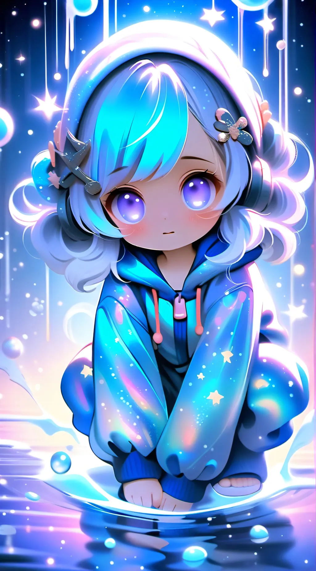 ai character: baby blueberry  background