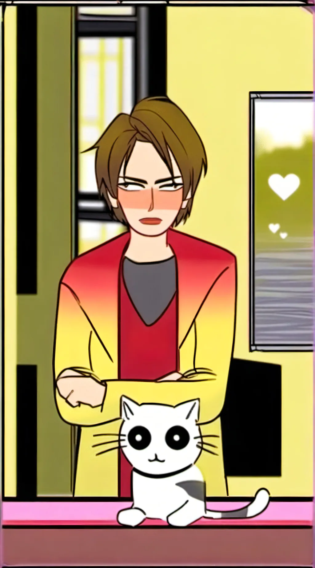 ai character: Skinwalker cat  background