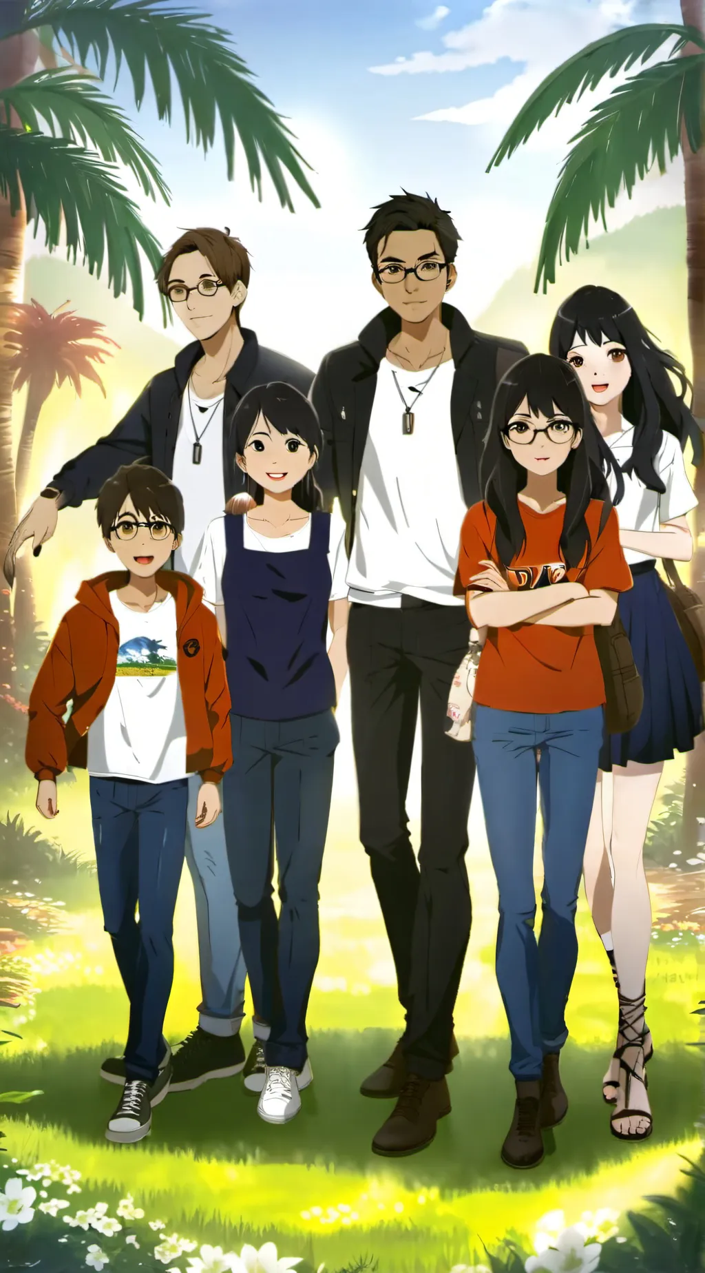 ai character: Jurassic camp background