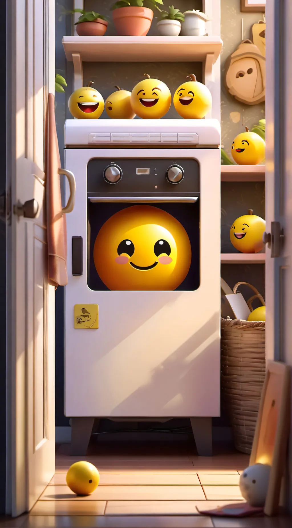 ai character: emoji  background