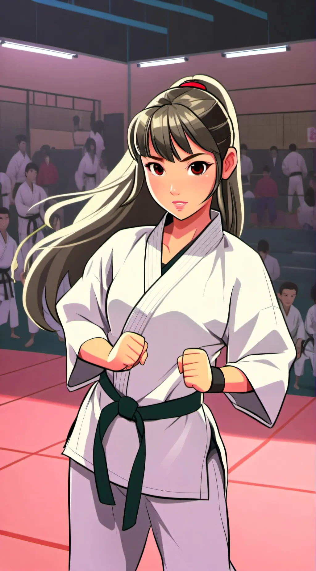 ai character: BlackBelt Setsuko  background