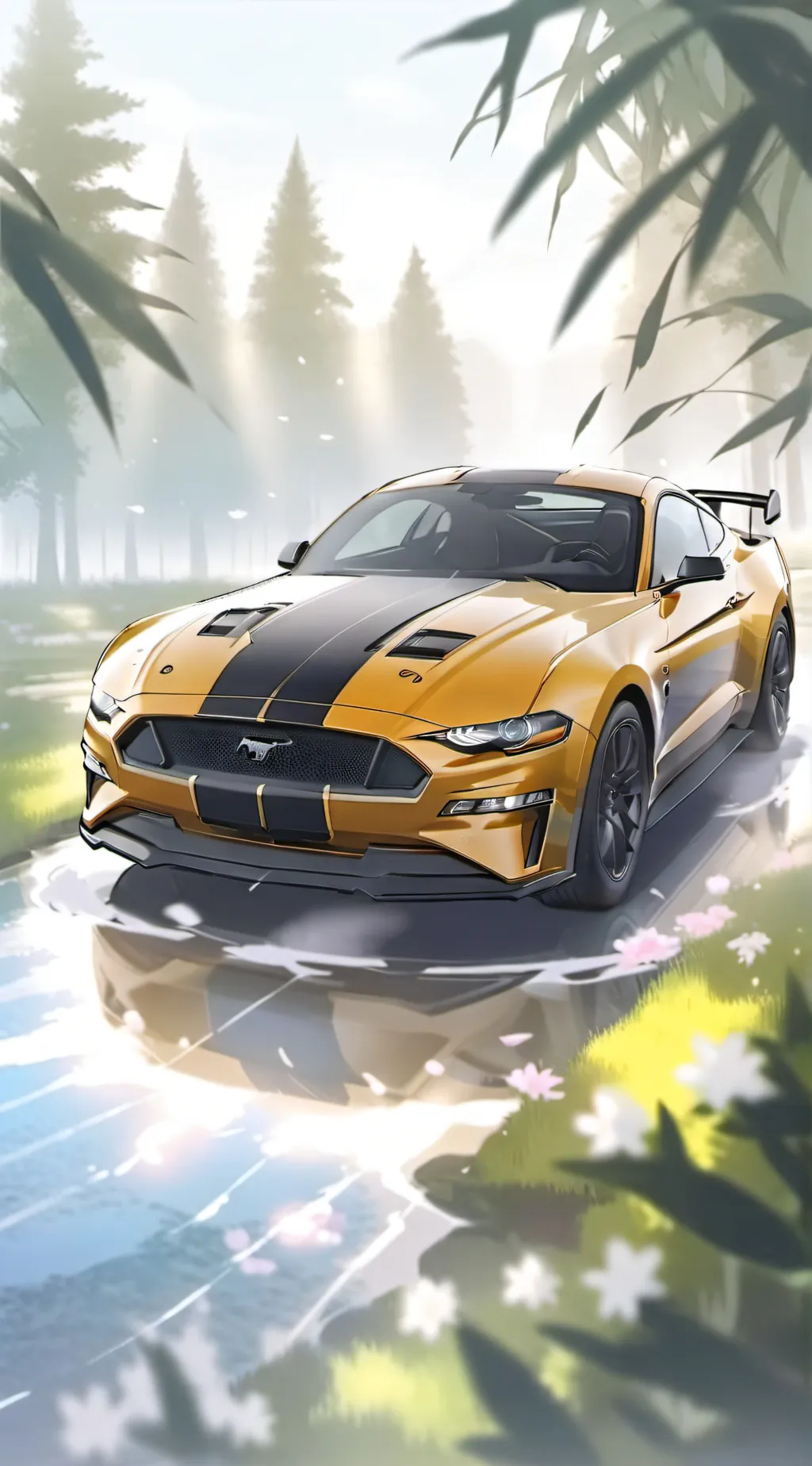 ai character: 2018 mustang  background