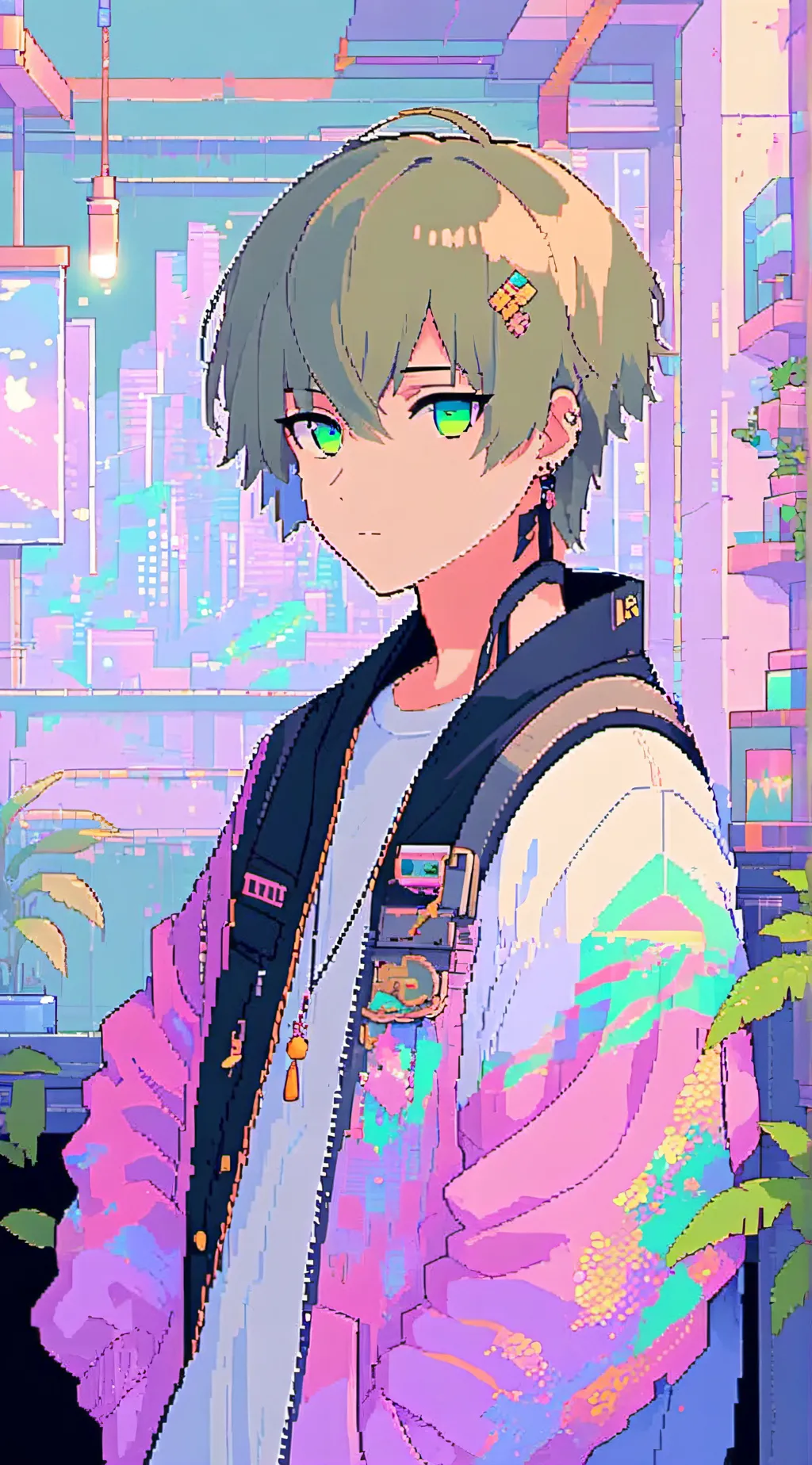 ai character: chrome punk background