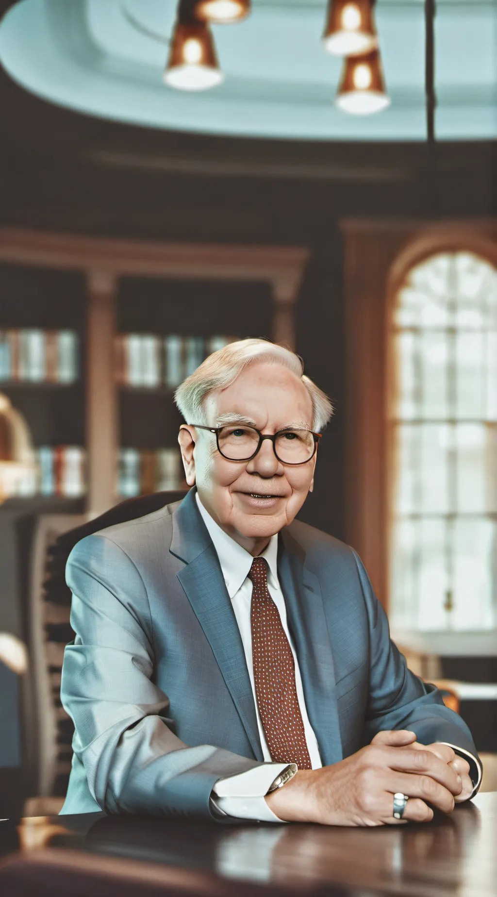 ai character: Warren Buffett  background