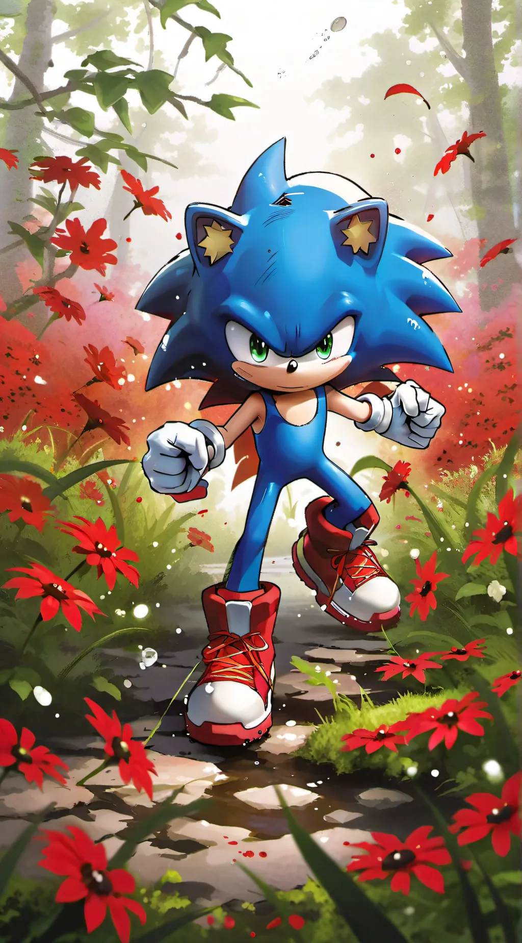 ai character:  sonic  caraters background