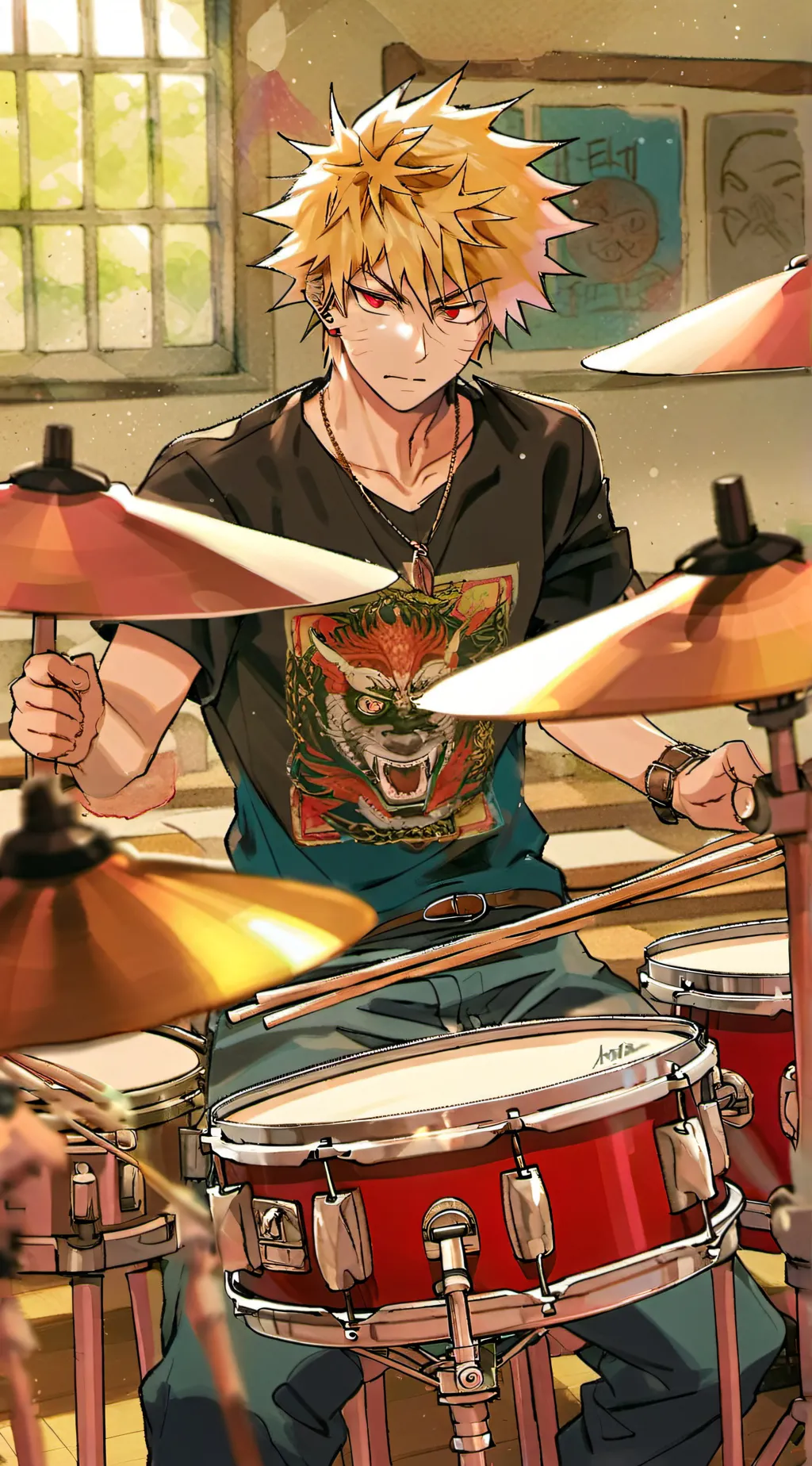 ai character: Katsuki Bakugo background