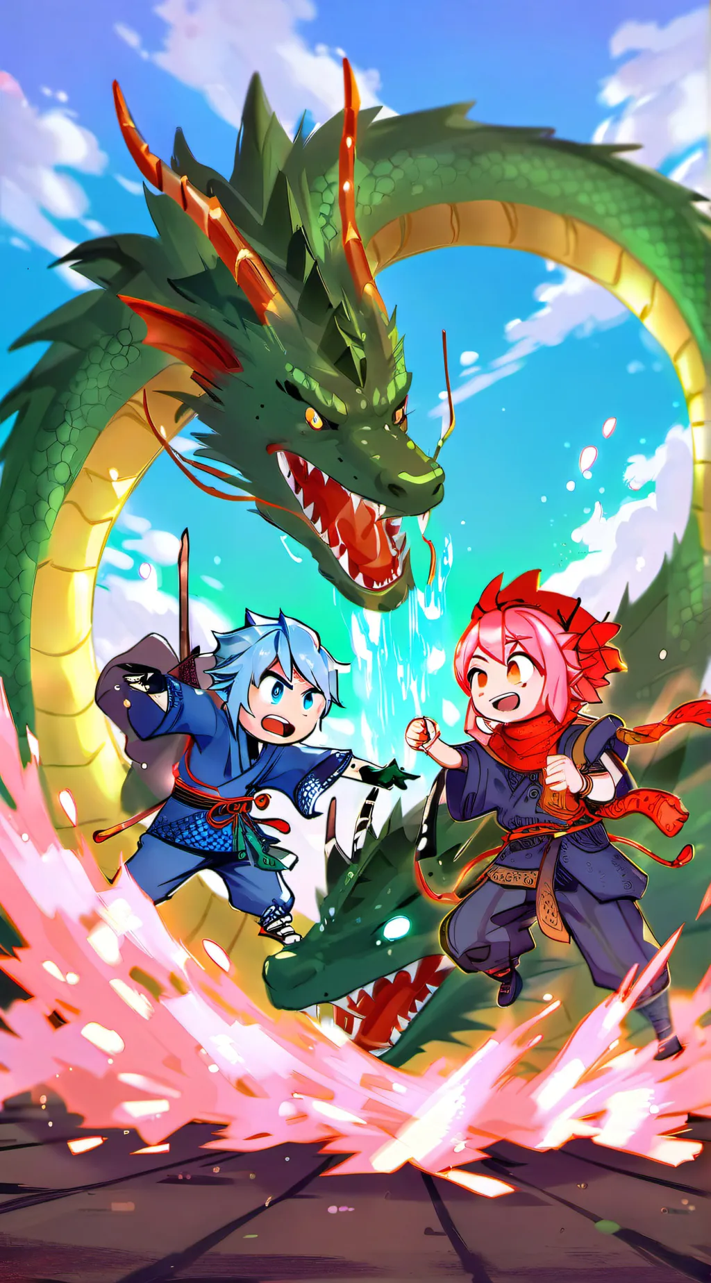 ai character: Flame & Frost background