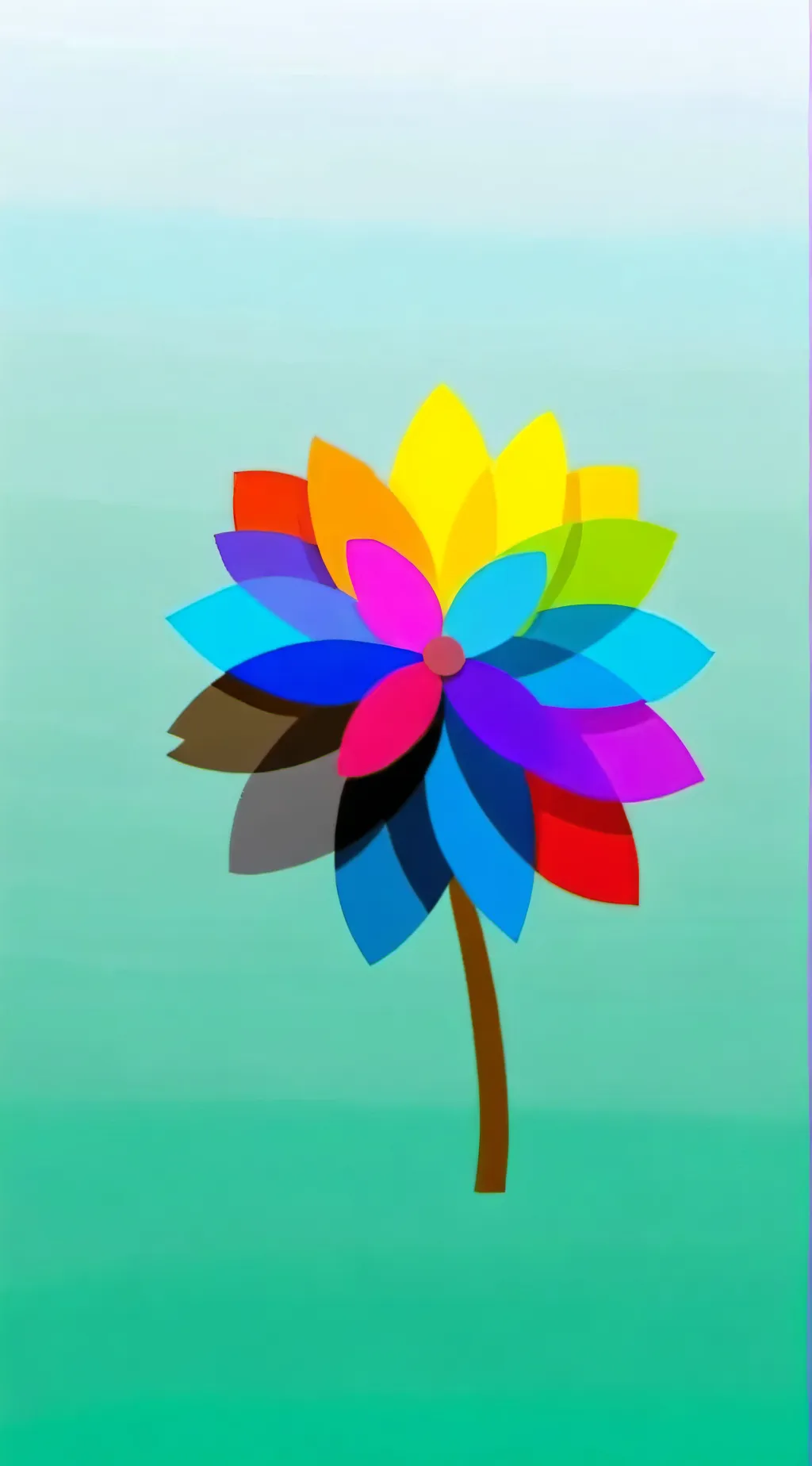 ai character: rainbow flower background