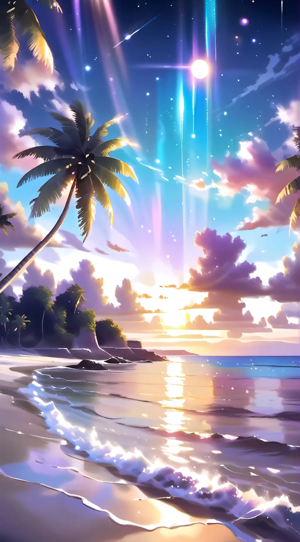 ai character: MHA beach background