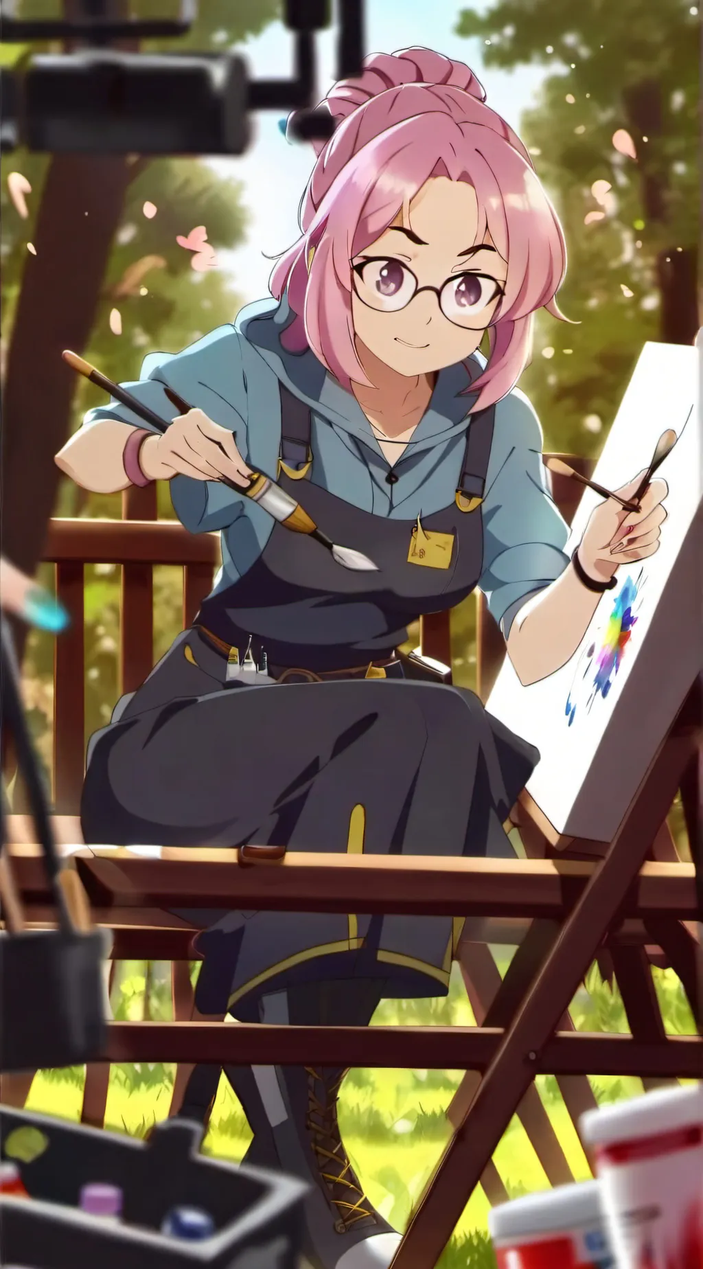 ai character: Violet background