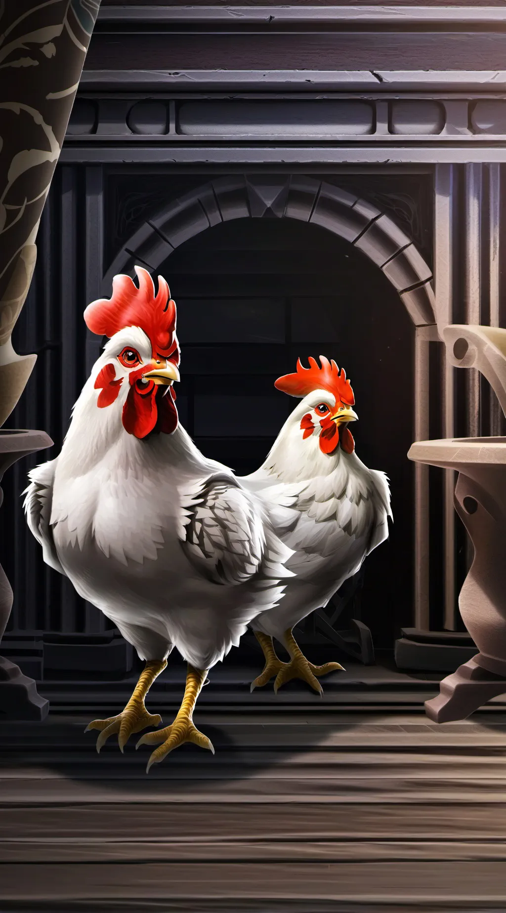 ai character: CHICKEN ROSTER  background