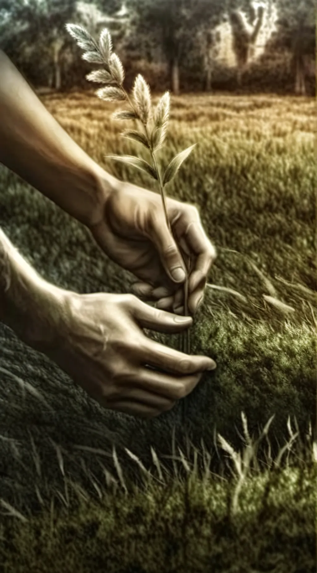 ai character: Grass background