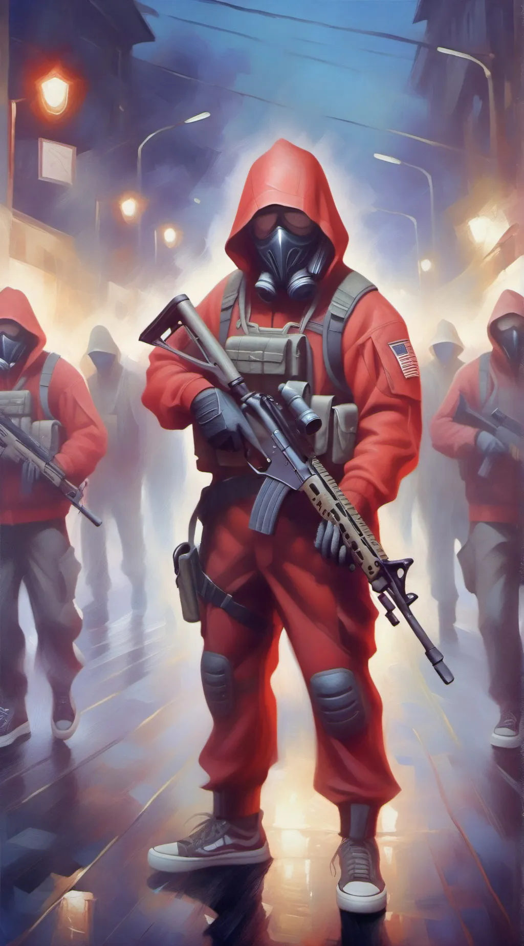 ai character: (Squid Game Guard) background