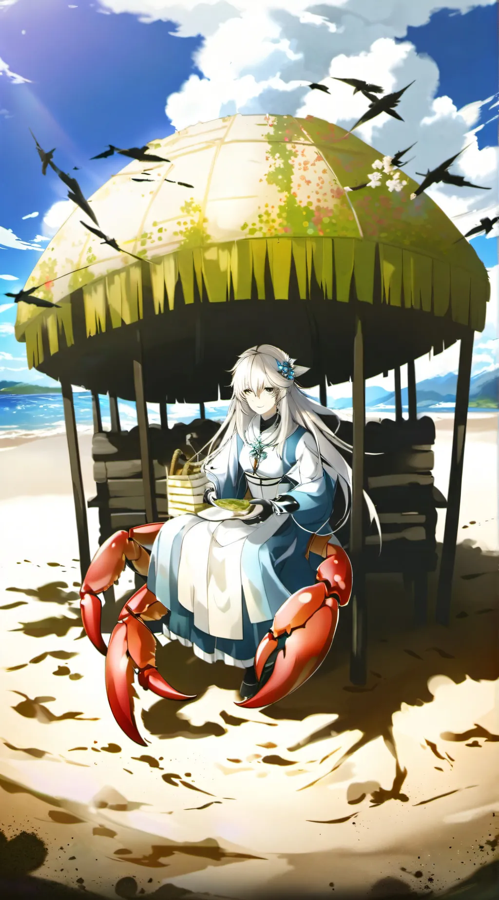 ai character: Blue background