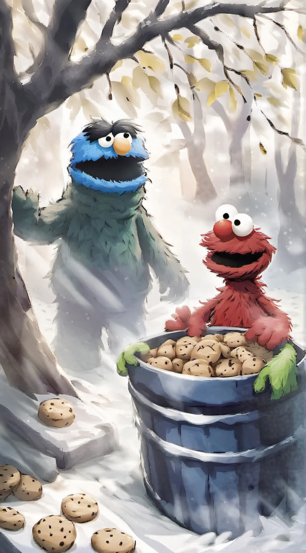 ai character: sesame street  background