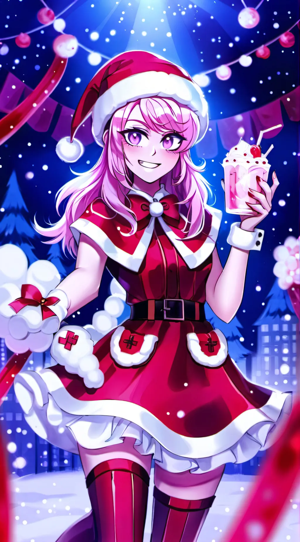 ai character: Santa Miss Heed background