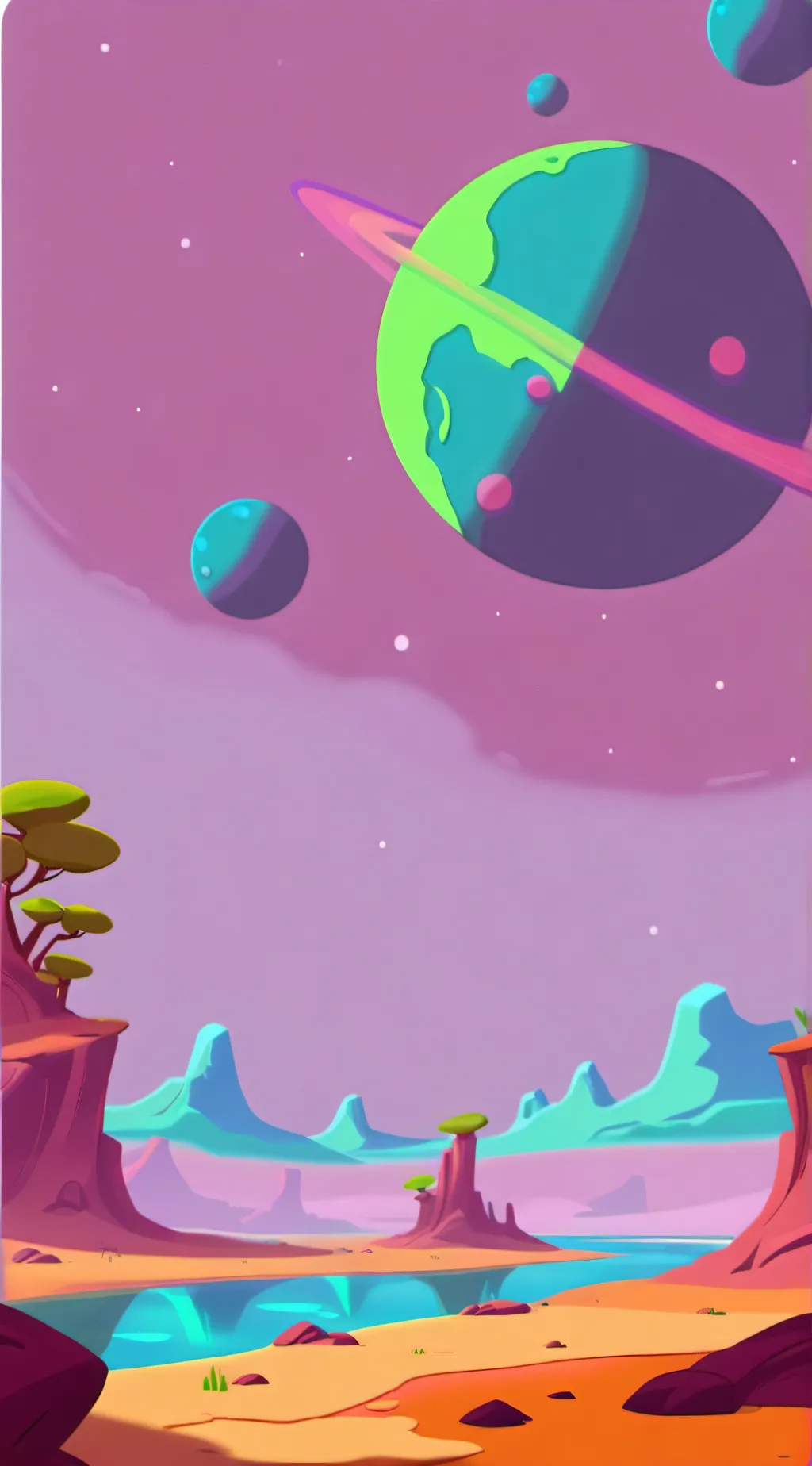 ai character: alien planet background