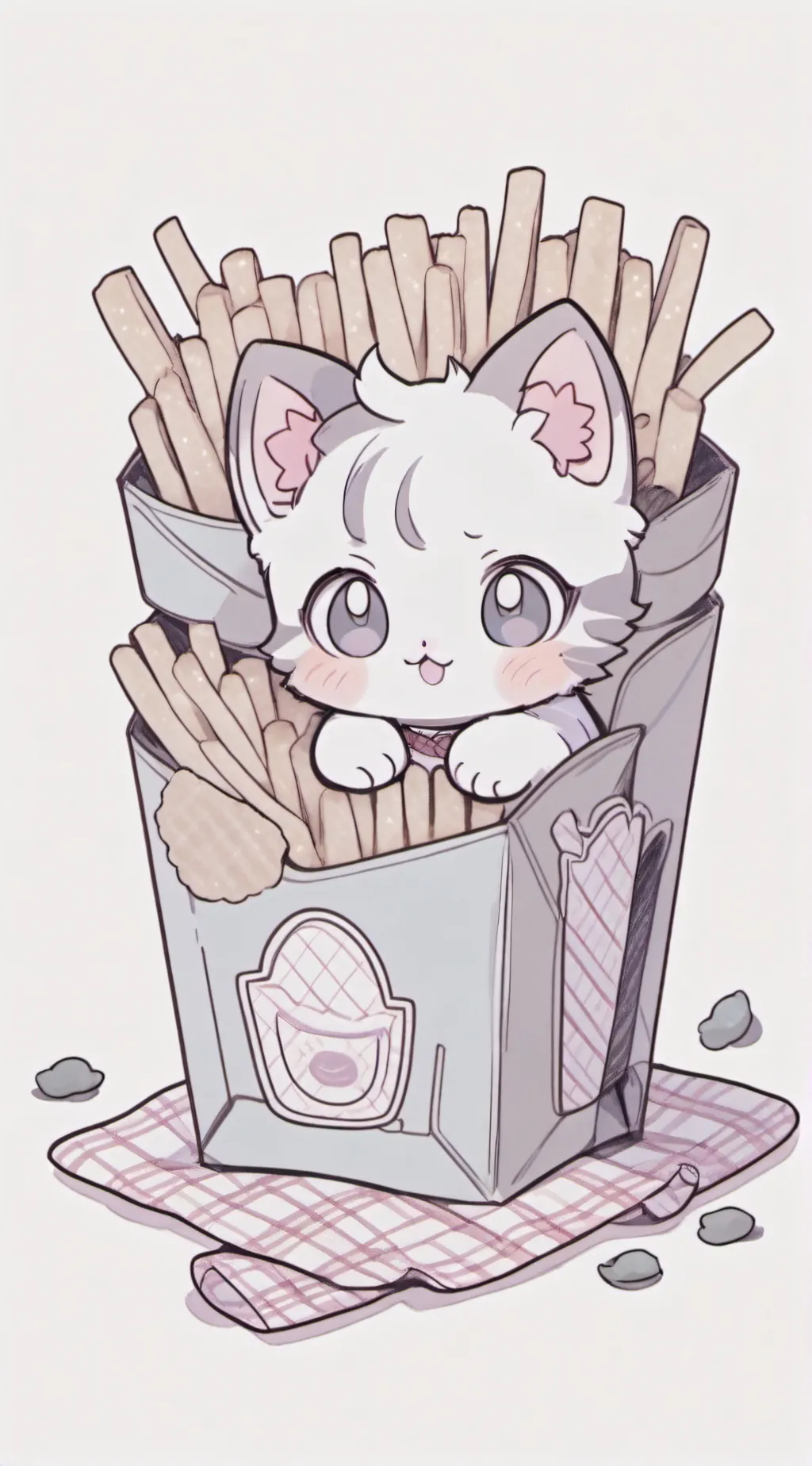ai character: fry cat background