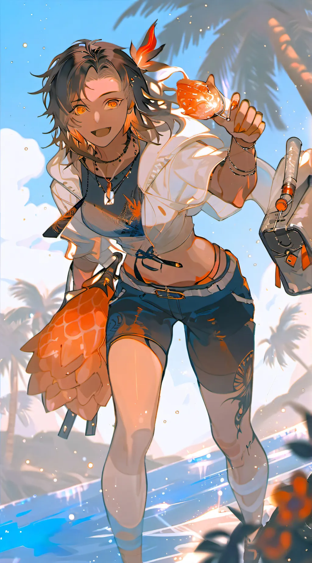 ai character: Red background