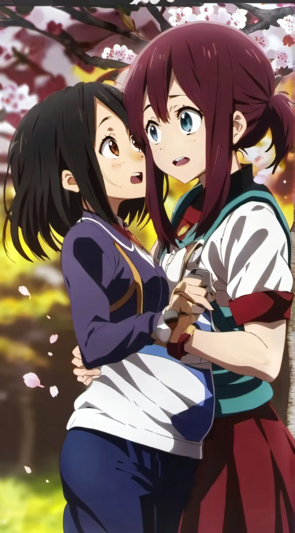 ai character: mina and uraraka  background