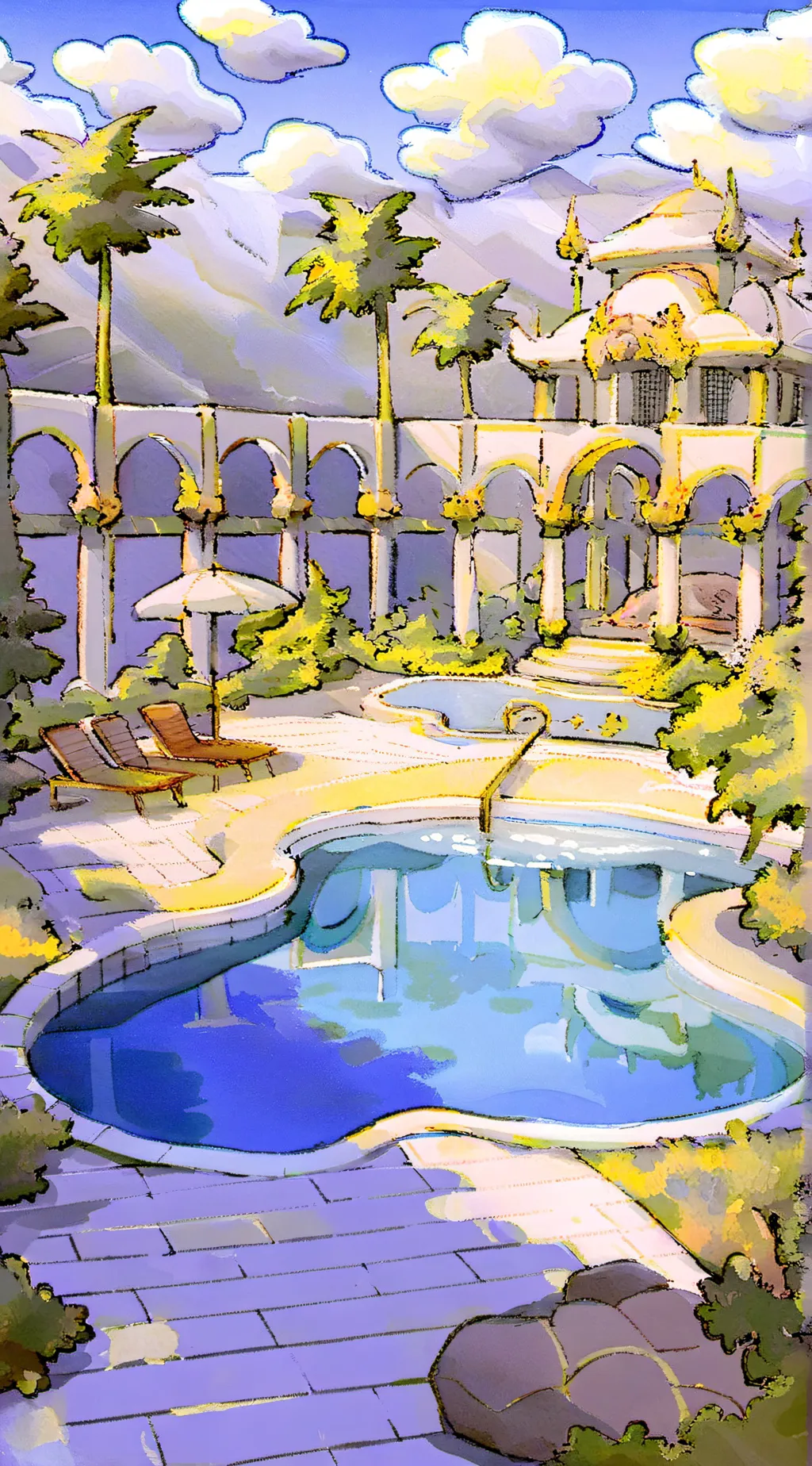 ai character: Billiebustup pool background
