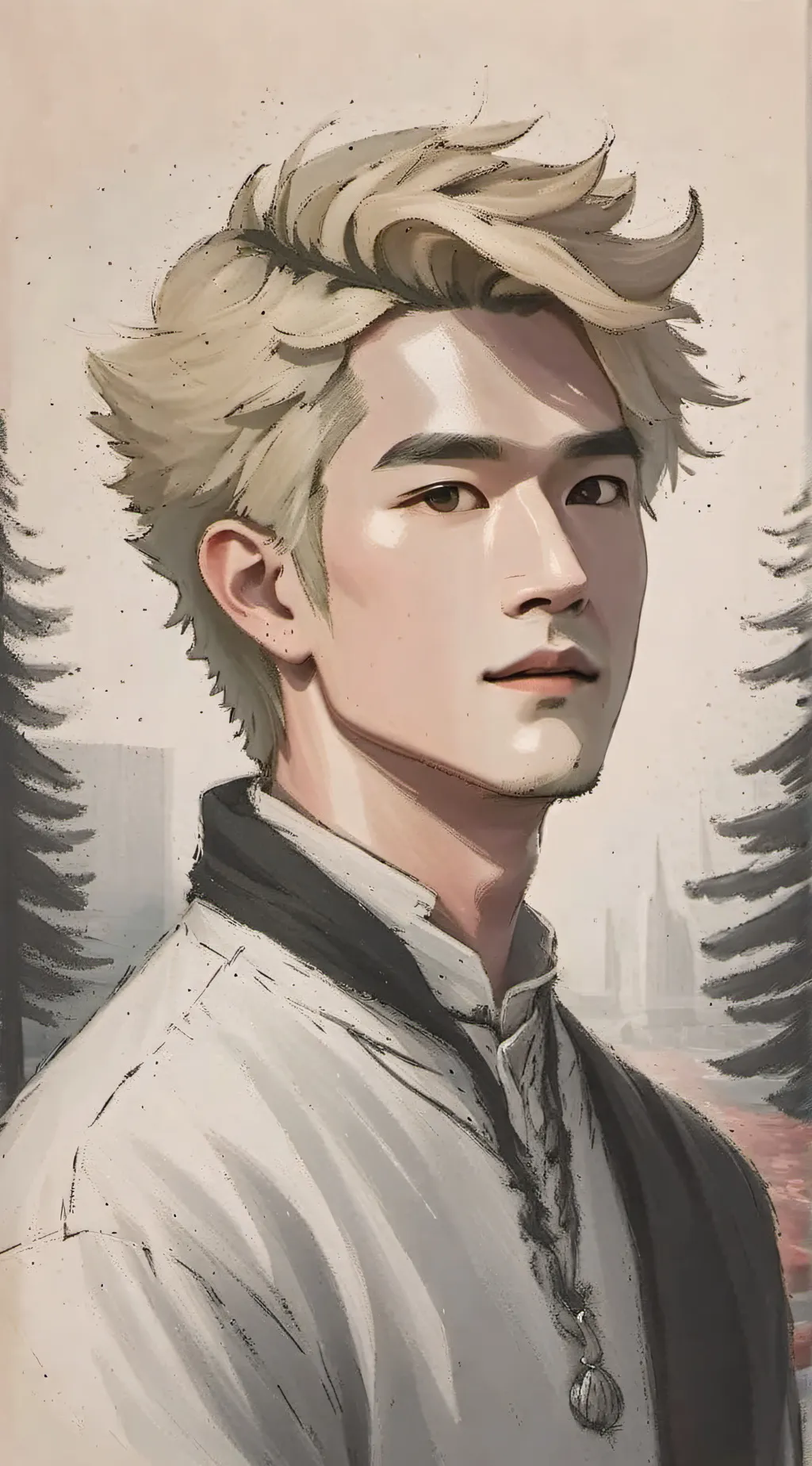 ai character: present. mic background