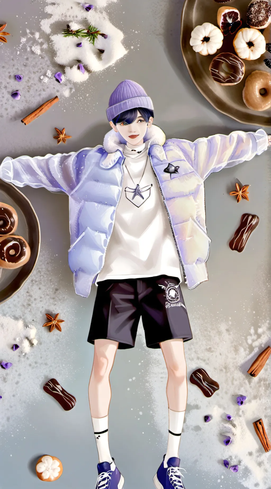ai character: Cinnamon roll  background